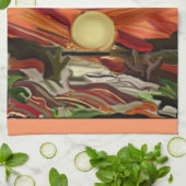 Abstracte kunst van de Zuidwestelijke Skies Theedoek (Gevouwen)