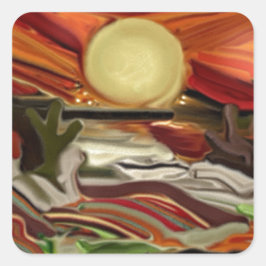 Abstracte kunst van de Zuidwestelijke Skies Vierkante Sticker