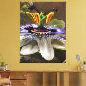 Abstracte kunst van een passievloer canvas afdruk (Insitu (Woonkamer))