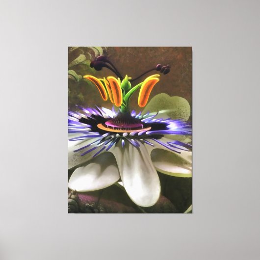 Abstracte kunst van een passievloer canvas afdruk (Voorkant)