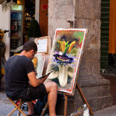 Abstracte kunst van een passievloer poster