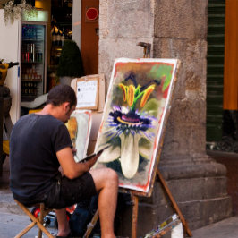 Abstracte kunst van een passievloer poster