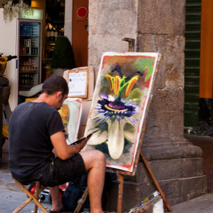 Abstracte kunst van een passievloer poster