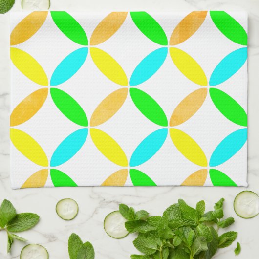 Abstracte kunst van Ellipse Pattern Theedoek (Gevouwen)