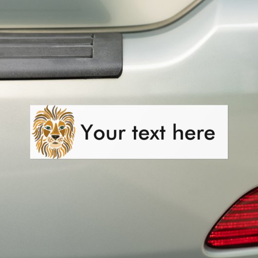 Abstracte kunst van Fun Artsy Lion Bumpersticker (Op auto)