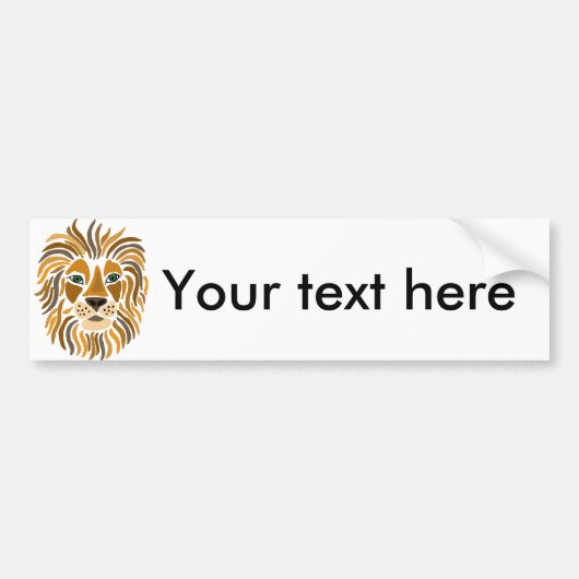 Abstracte kunst van Fun Artsy Lion Bumpersticker (Voorkant)