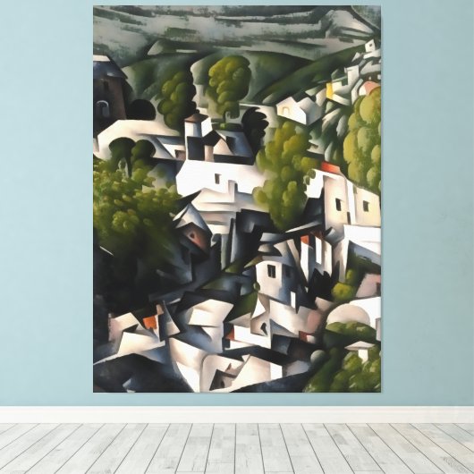 Abstracte kunst van het dorp Kayakoy Canvas Afdruk (Insitu (Houten vloer))