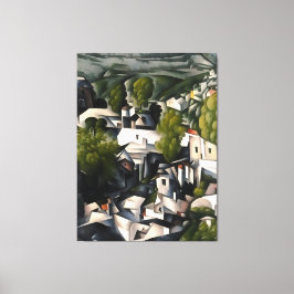 Abstracte kunst van het dorp Kayakoy Canvas Afdruk