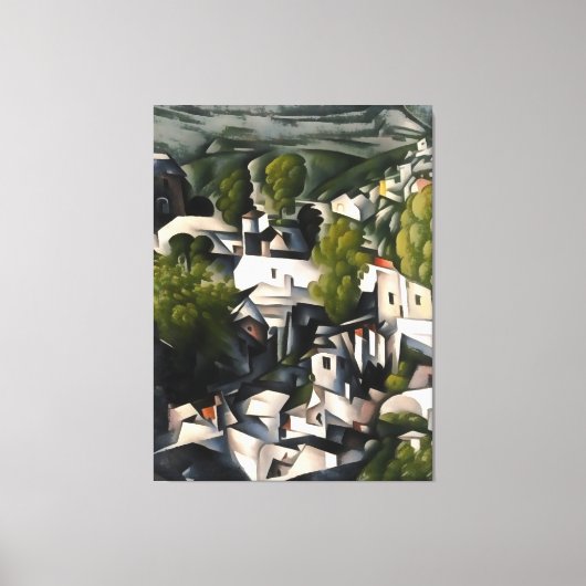 Abstracte kunst van het dorp Kayakoy Canvas Afdruk (Voorkant)