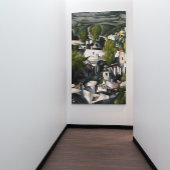 Abstracte kunst van het dorp Kayakoy Poster