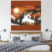 Abstracte kunst van het zuidwesten canvas afdruk (Insitu (Slaapkamer))