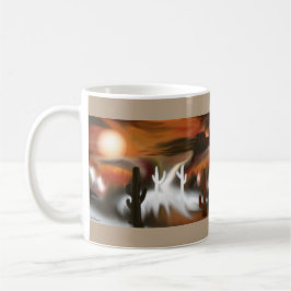 Abstracte kunst van het zuidwesten tweekleurige koffiemok