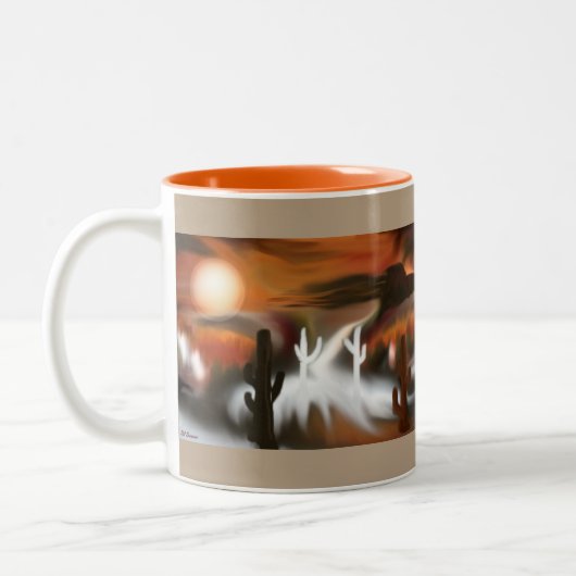 Abstracte kunst van het zuidwesten tweekleurige koffiemok (Links)