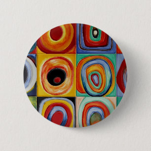 Abstracte kunst van Kandinsky Ronde Button 5,7 Cm
