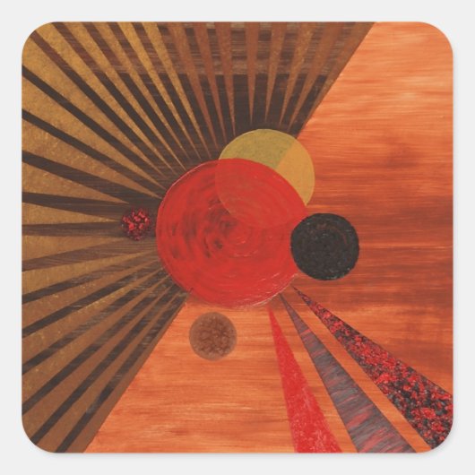 Abstracte kunst van Kandinsky Vierkante Sticker (Voorkant)