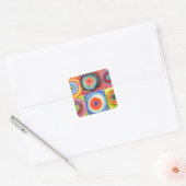 Abstracte kunst van Kandinsky Vierkante Sticker (Envelop)