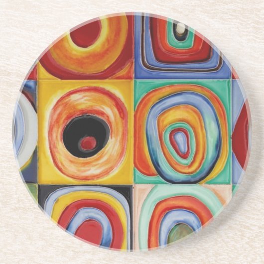 Abstracte kunst van Kandinsky Zandsteen Onderzetter (Voorkant)