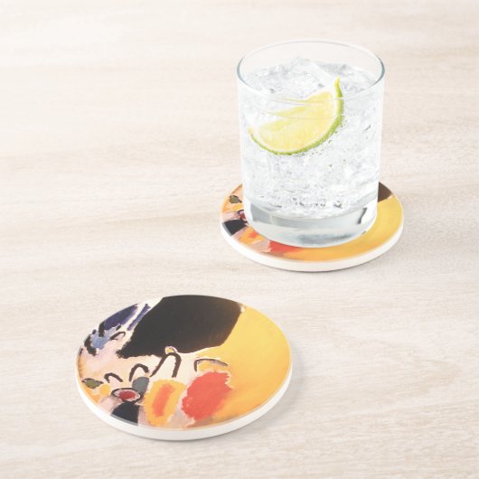 Abstracte kunst van Kandinsky Zandsteen Onderzetter (Zijkant)