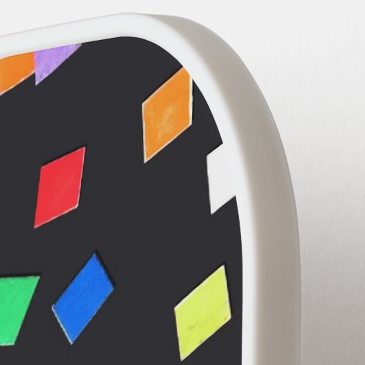 Abstracte kunst van kinderen pickleball paddle (Links Detail)