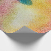 Abstracte kunst van kleurrijke heldere inkt en wat cadeaupapier (Hoek)