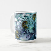 Abstracte kunst van koraal en schelpen koffiemok (Voorkant links)