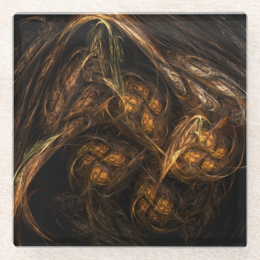 Abstracte kunst van moeder aarde glazen onderzetter (Voorkant)