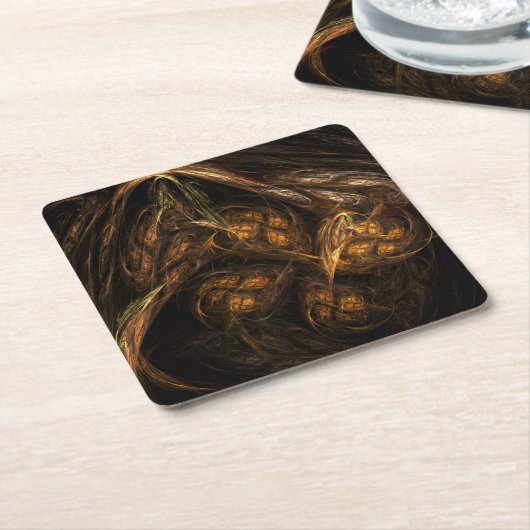 Abstracte kunst van moeder aarde kartonnen onderzetters (Schuin)