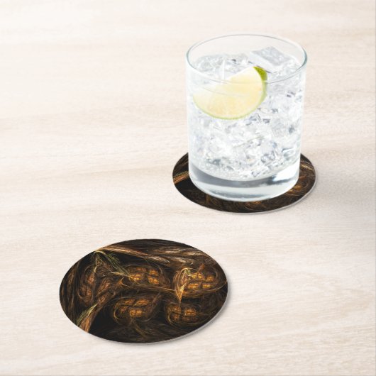 Abstracte kunst van moeder aarde ronde kartonnen onderzetter (Insitu)