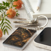 Abstracte kunst van moeder aarde sleutelhanger (Voorkant Rechts)