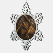 Abstracte kunst van moeder aarde tin sneeuwvlok ornament (Rechts)