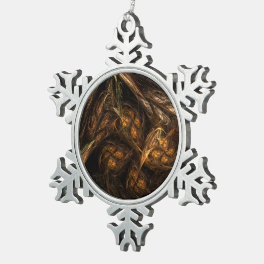 Abstracte kunst van moeder aarde tin sneeuwvlok ornament (Rechts)