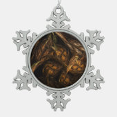 Abstracte kunst van moeder aarde tin sneeuwvlok ornament (Voorkant)