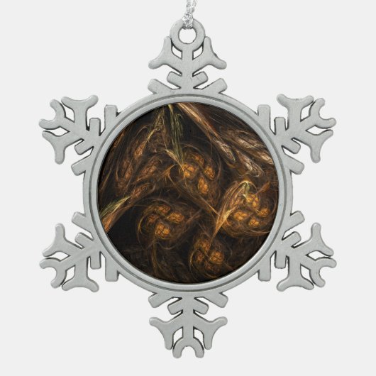 Abstracte kunst van moeder aarde tin sneeuwvlok ornament (Voorkant)