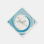 Abstracte kunst van Monogram Blue sapphire Swirl Servet (Hoek)