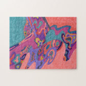 abstracte kunst van "Moon Crashers" Legpuzzel (Horizontaal)