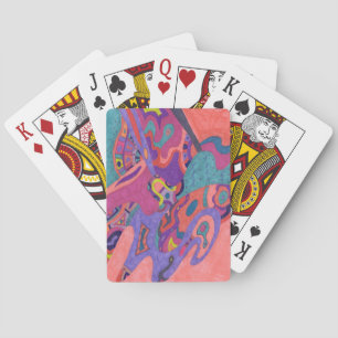 abstracte kunst van "Moon Crashers" Pokerkaarten