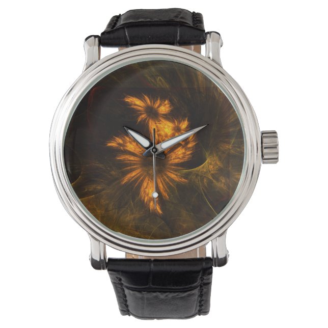 Abstracte kunst van Mystique Garden Horloge (Voorkant)
