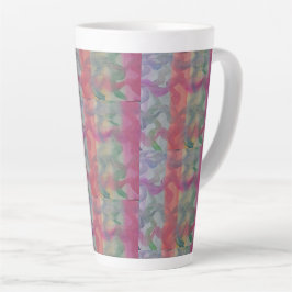 Abstracte kunst van pasta latte mok