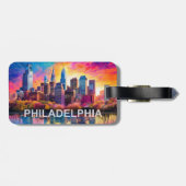 Abstracte kunst van Philadelphia Skyline Bagagelabel (Achterkant horizontaal)