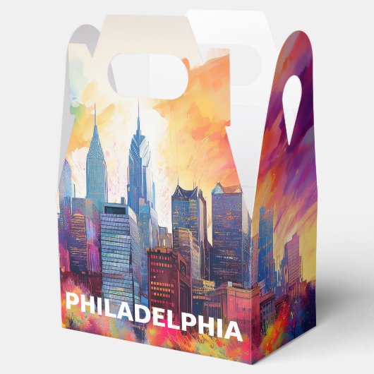 Abstracte kunst van Philadelphia Skyline Bedankdoosjes (Geopend)