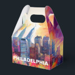 Abstracte kunst van Philadelphia Skyline Bedankdoosjes<br><div class="desc">Voeg een modern tintje toe aan uw evenement met deze gunstbox met abstracte skyline-kunst uit Philadelphia. Perfect voor bruiloften,  feesten of relatiegeschenken.</div>
