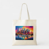 Abstracte kunst van Philadelphia Skyline Tote Bag (Achterkant)
