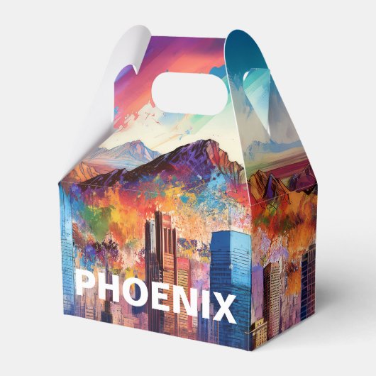 Abstracte Kunst van Phoenix Silhouet Bedankdoosjes (Voorkant Zijde)