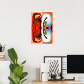 Abstracte kunst van rotsen en water poster (Thuiskantoor)