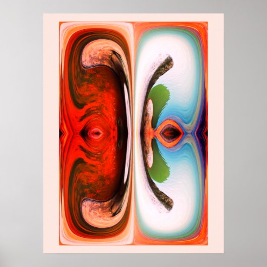 Abstracte kunst van rotsen en water poster (Voorkant)