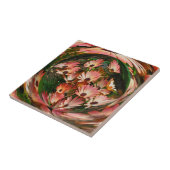 Abstracte kunst van roze Afrikaanse Daisies Tegeltje (Zijkant)