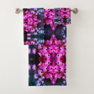 Abstracte kunst van roze Afrikaanse Daisy Flowers Bad Handdoek