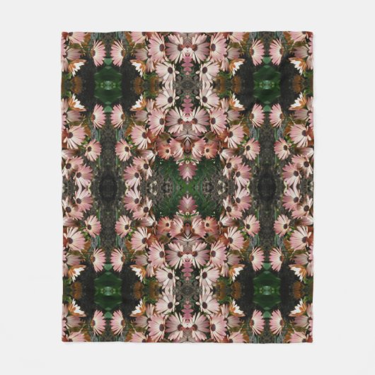 Abstracte kunst van roze Afrikaanse Daisy Flowers Fleece Deken (Voorkant)