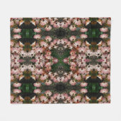 Abstracte kunst van roze Afrikaanse Daisy Flowers Fleece Deken (Voorkant (Horizontaal))