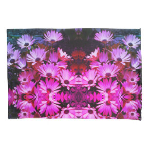 Abstracte kunst van roze Afrikaanse Daisy Flowers Kussensloop